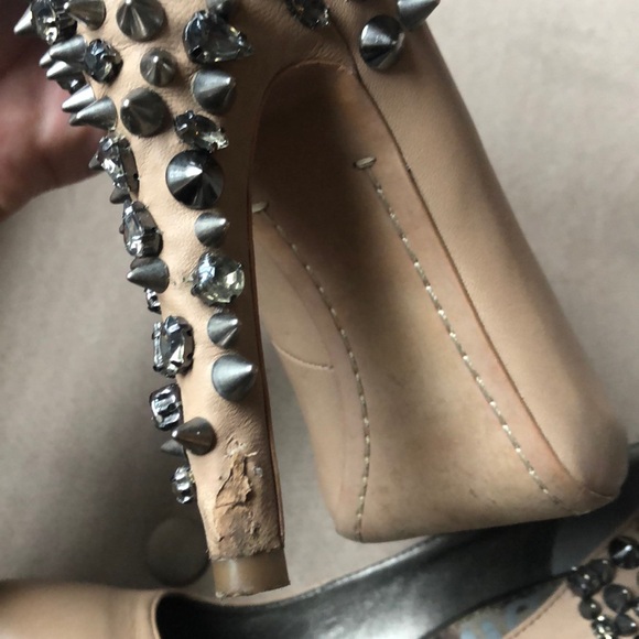 Sam Edelman Roza Lorissa Tan Nude Leather Studded Pump. Size 8.5 - Picture 3 of 5